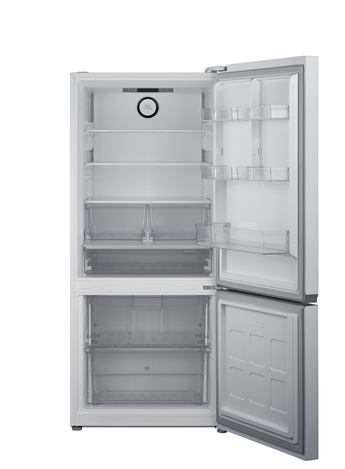 Frost-free ENERGY STAR certified bottom freezer refrigerator in a classic white finish and counter depth fit